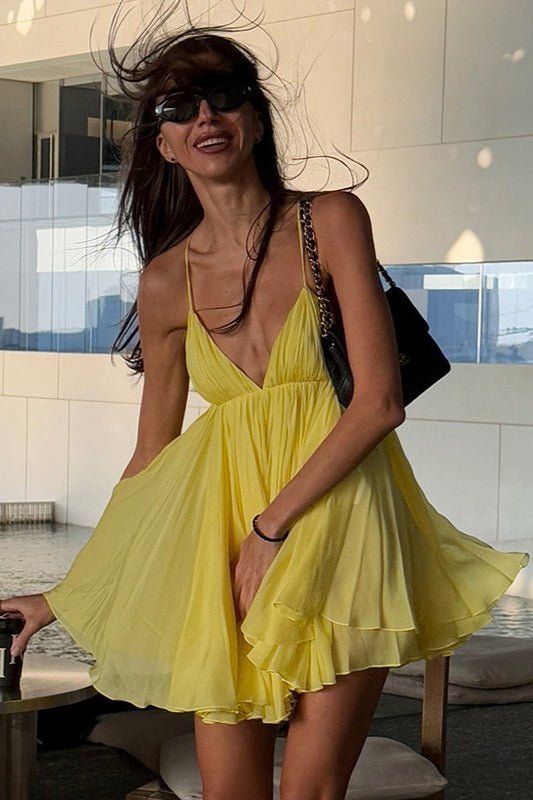 Abigail V Neck Layered Mini Dress