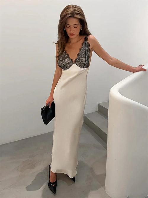 Ambre Lace V-Neck Patchwork Summer Dress