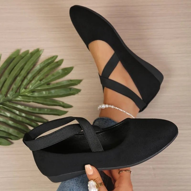 Anais Pointed Toe Cross-Strap Ballet Flats