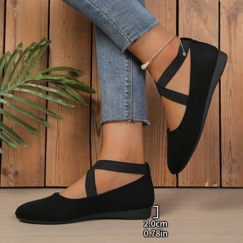 Anais Pointed Toe Cross-Strap Ballet Flats