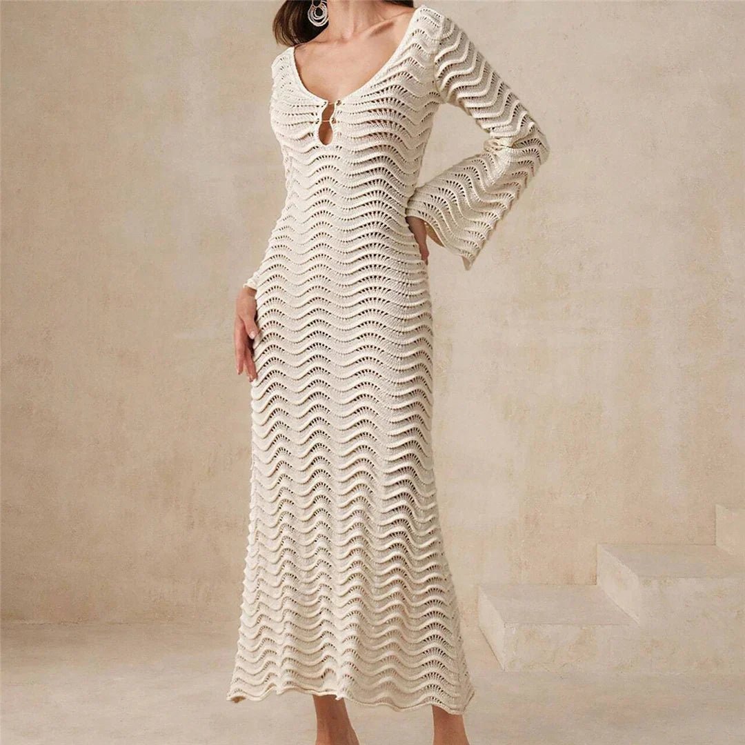 Arabella Lace-Up Knit Maxi Dress