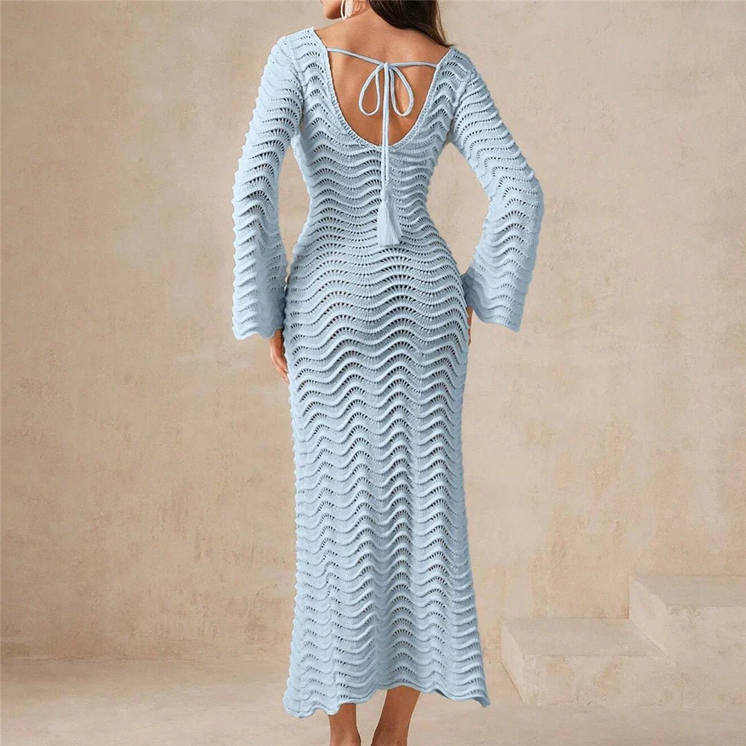 Arabella Lace-Up Knit Maxi Dress