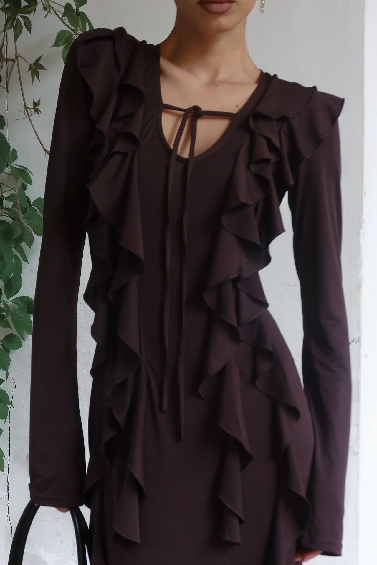 Arielle Ruffled Long-Sleeve Maxi Dress