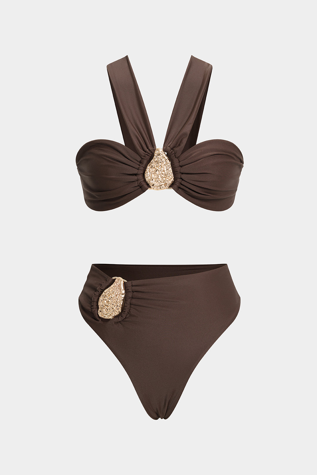 Astra Collection | Women's Bikini Set with Asymmetrical Cut & Metallic Accents | Stylish Comfort for Trendy Poolside Looks