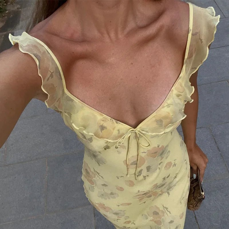Ava Floral Plunge Maxi Dress