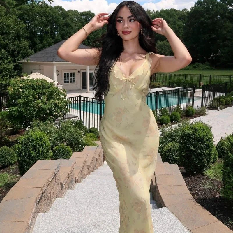 Ava Floral Plunge Maxi Dress