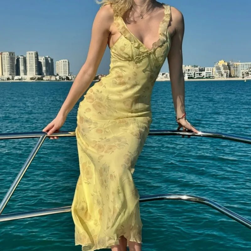 Ava Floral Plunge Maxi Dress