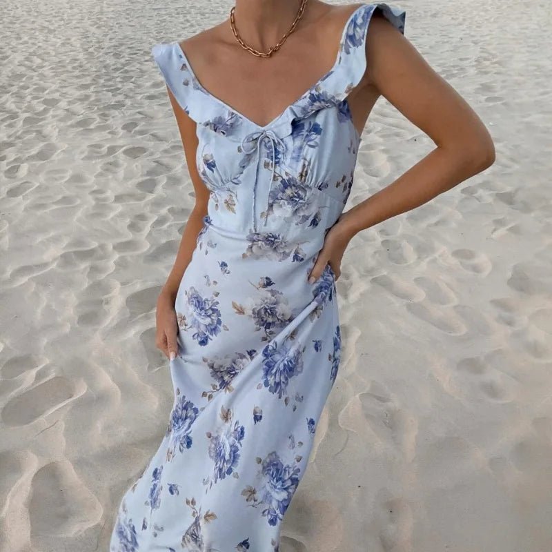 Ava Floral Plunge Maxi Dress
