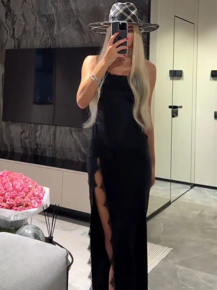 Beatrice Halter Lace Maxi Dress