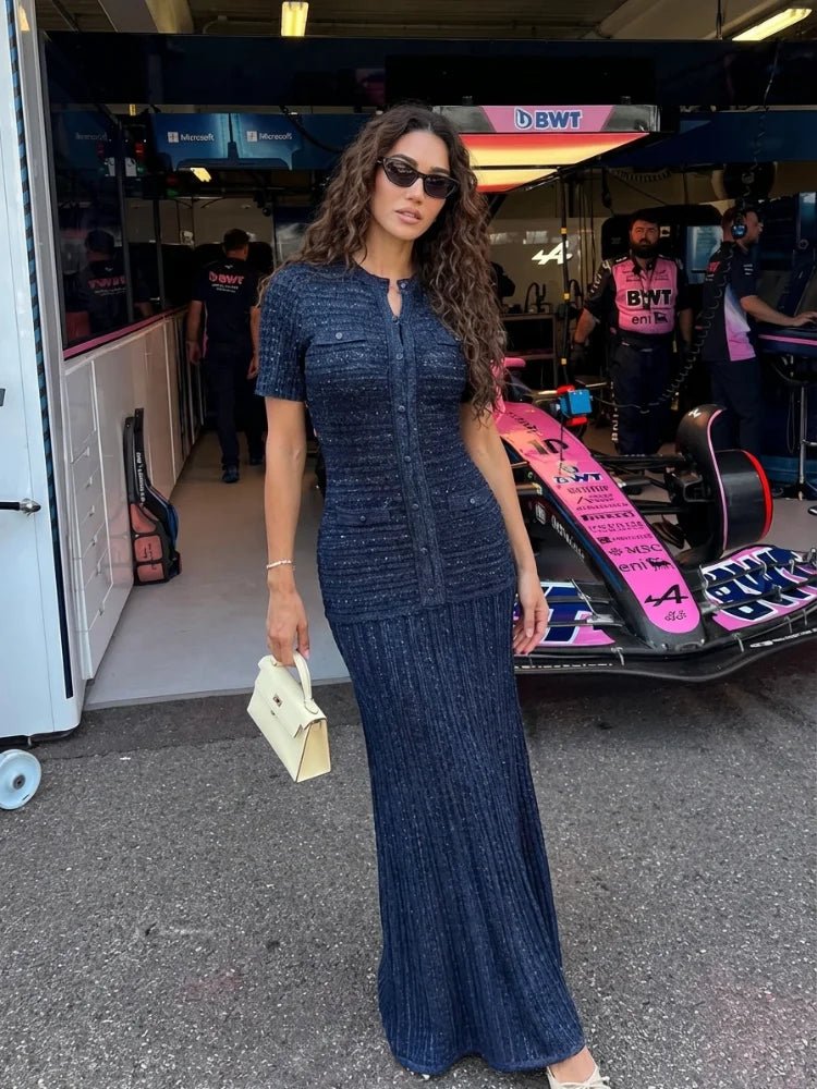Beatrice Sequin Knit Maxi Dress
