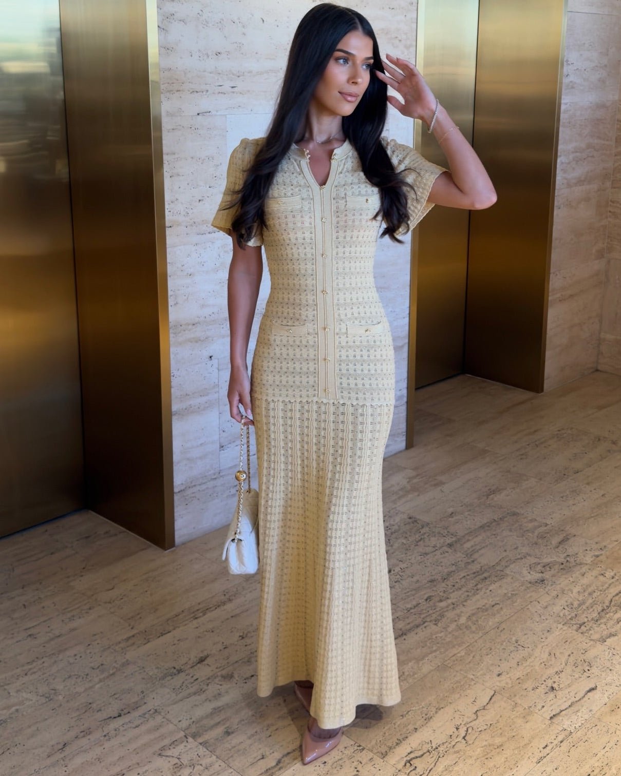 Beatrice Sequin Knit Maxi Dress