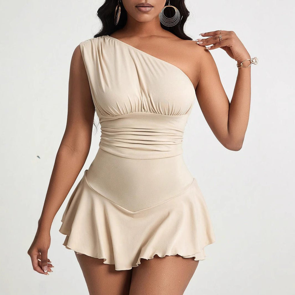 Bella Asymmetrical Ruffle Mini Dress