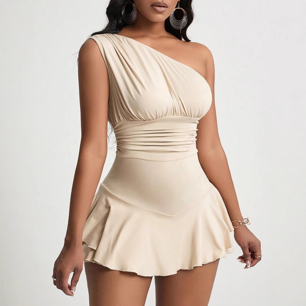 Bella Asymmetrical Ruffle Mini Dress