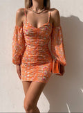 Bianca Off-Shoulder Mini Dress with Voluminous Sleeves