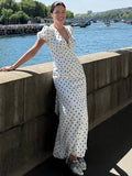 Bianca Polka Dot V-Neck Maxi Dress