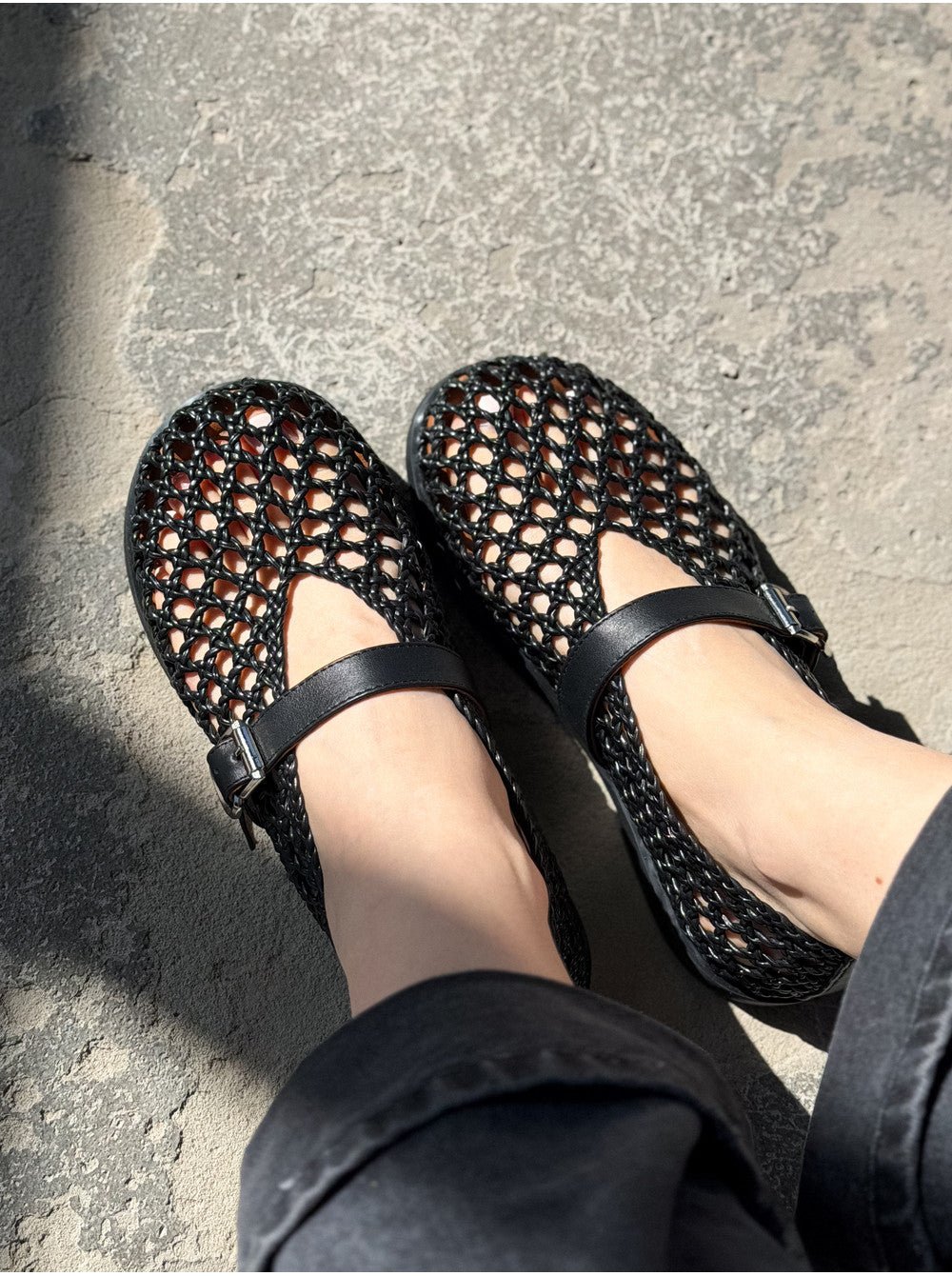 Bianca Woven Hollow Flat Sandals