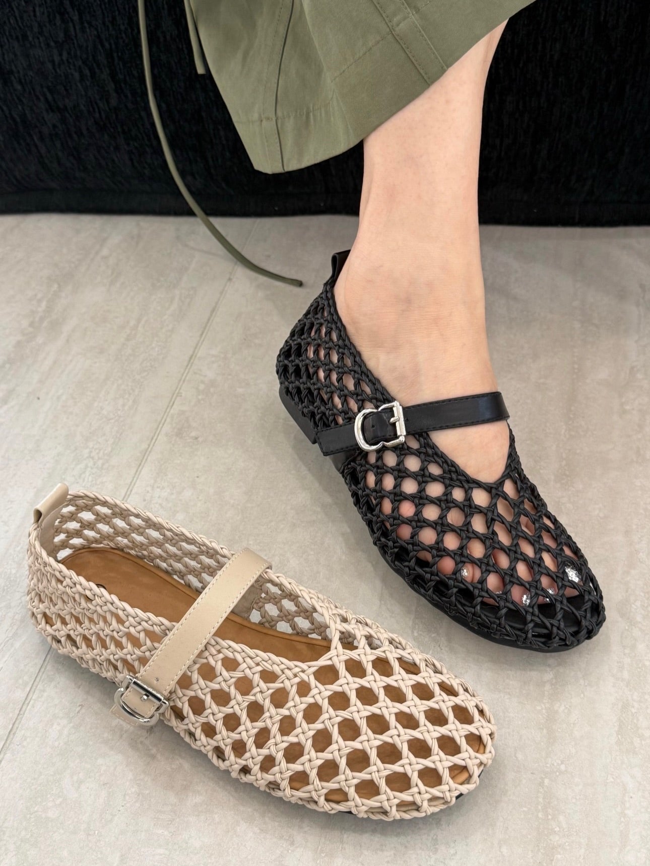 Bianca Woven Hollow Flat Sandals
