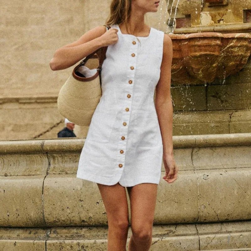 Briar Linen Square Neck Summer Dress