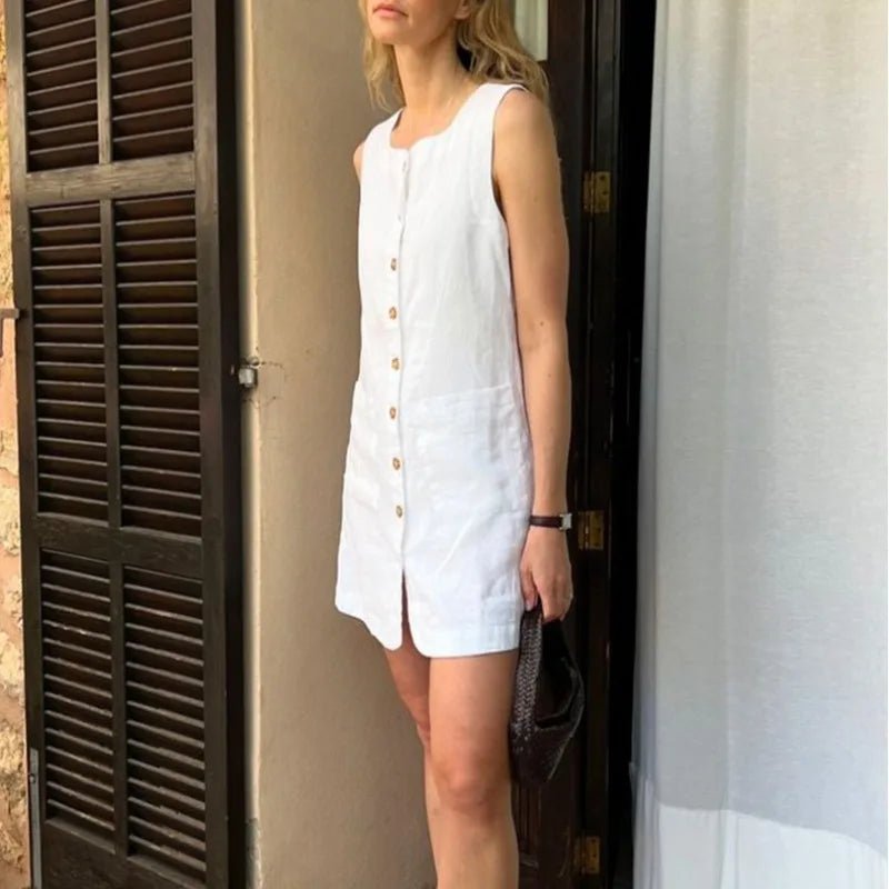 Briar Linen Square Neck Summer Dress