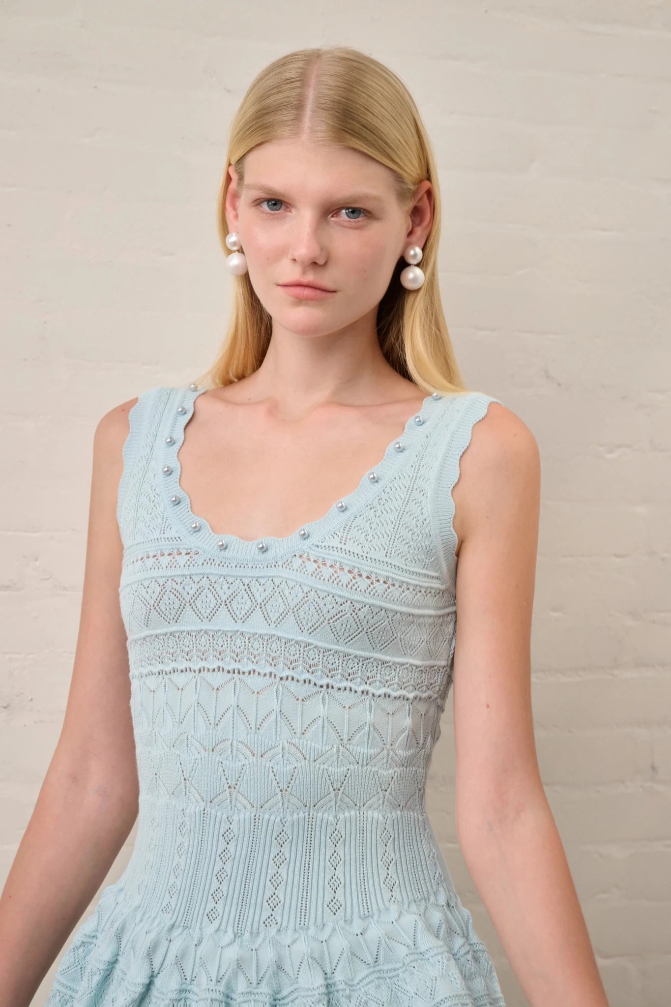 Celeste Hollow-Out Knitted Midi Dress