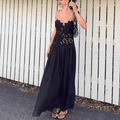 Celeste Lace Mesh Halter Evening Dress