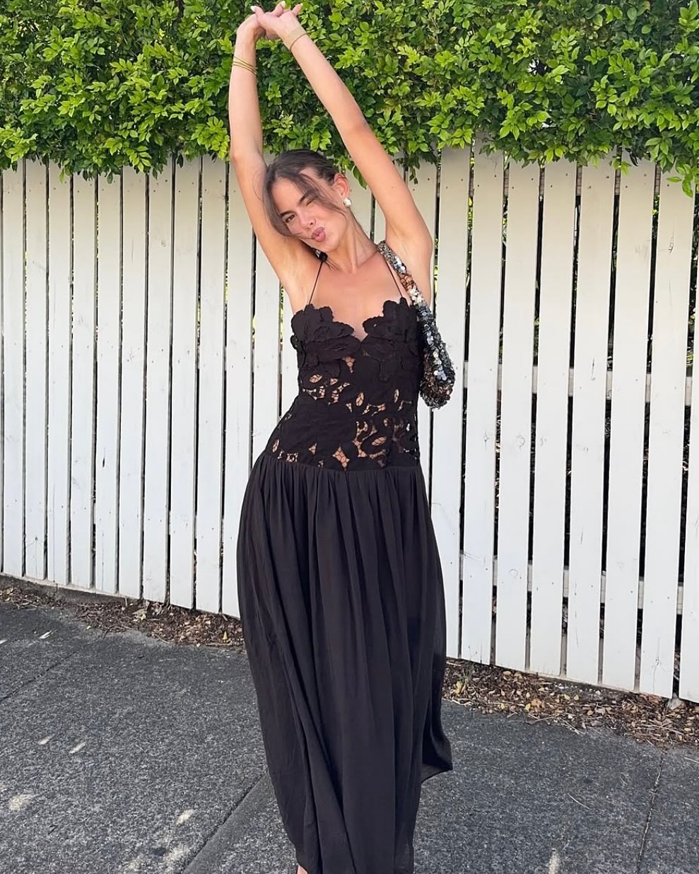 Celeste Lace Mesh Halter Evening Dress