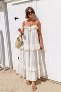 Celeste Ruffle Hem Beach Maxi Dress