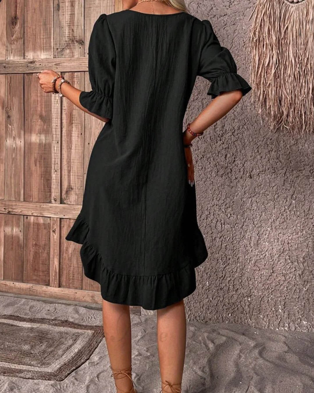 Celeste Ruffle Hem Smock Dress