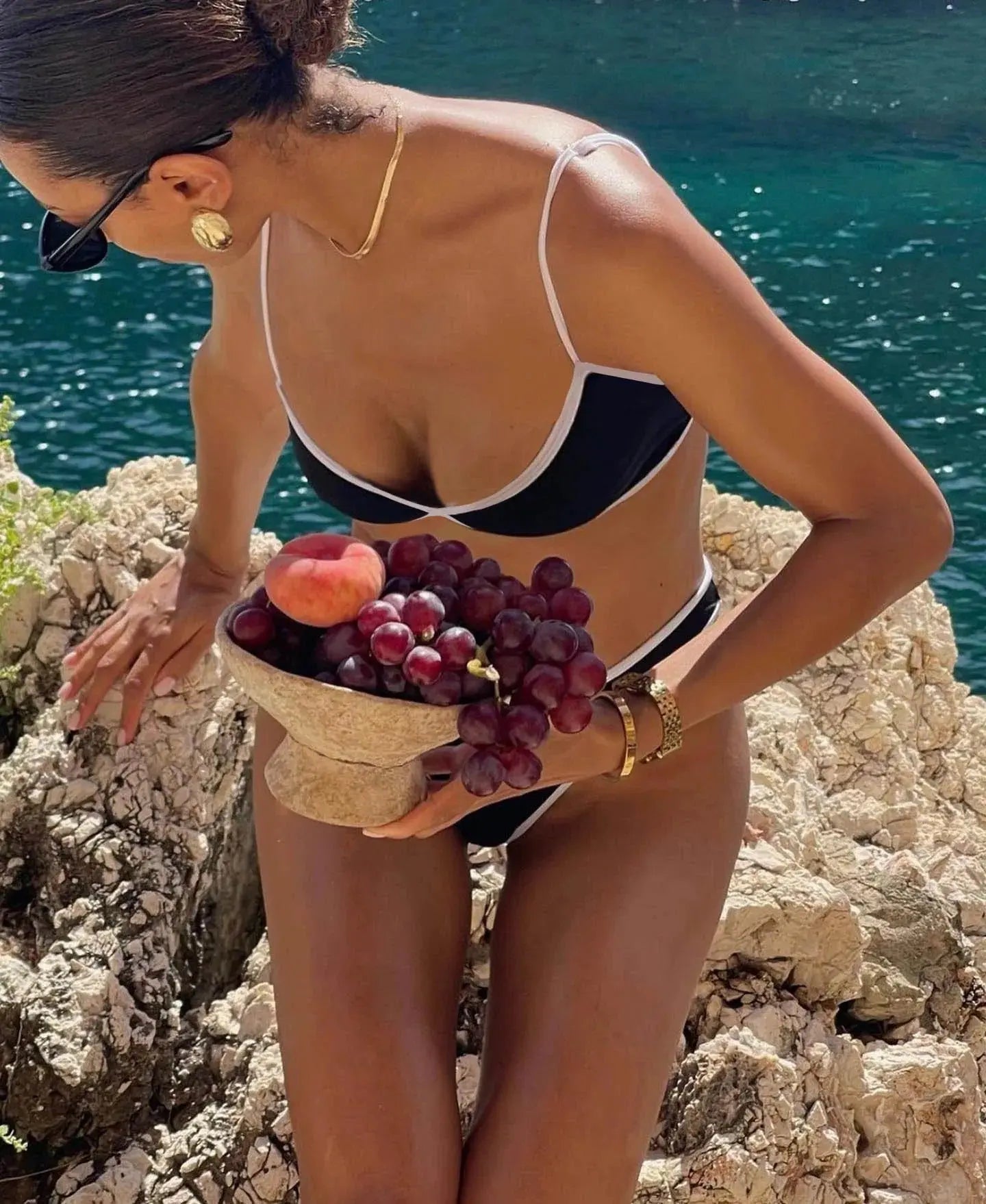 Elegant Summer | High Waisted Bikini Set with Ergonomic Fit | Stylish Swimwear for Beach and Pool