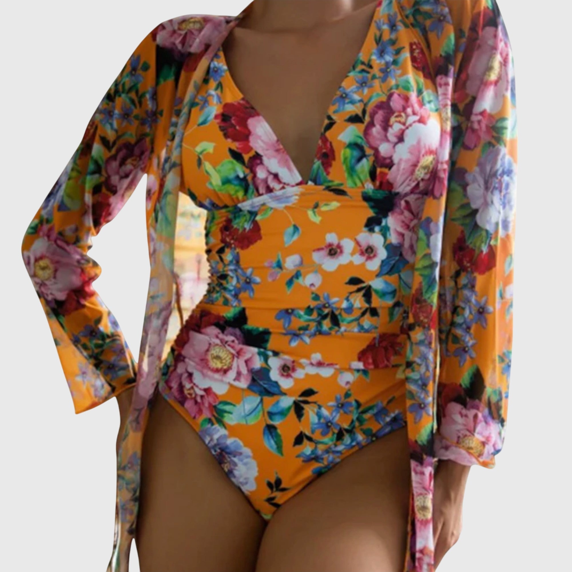 Elegant Swimwear | Women's High-Waisted Bikini Set with Adjustable Straps | Quick-Dry Fabric for Comfort