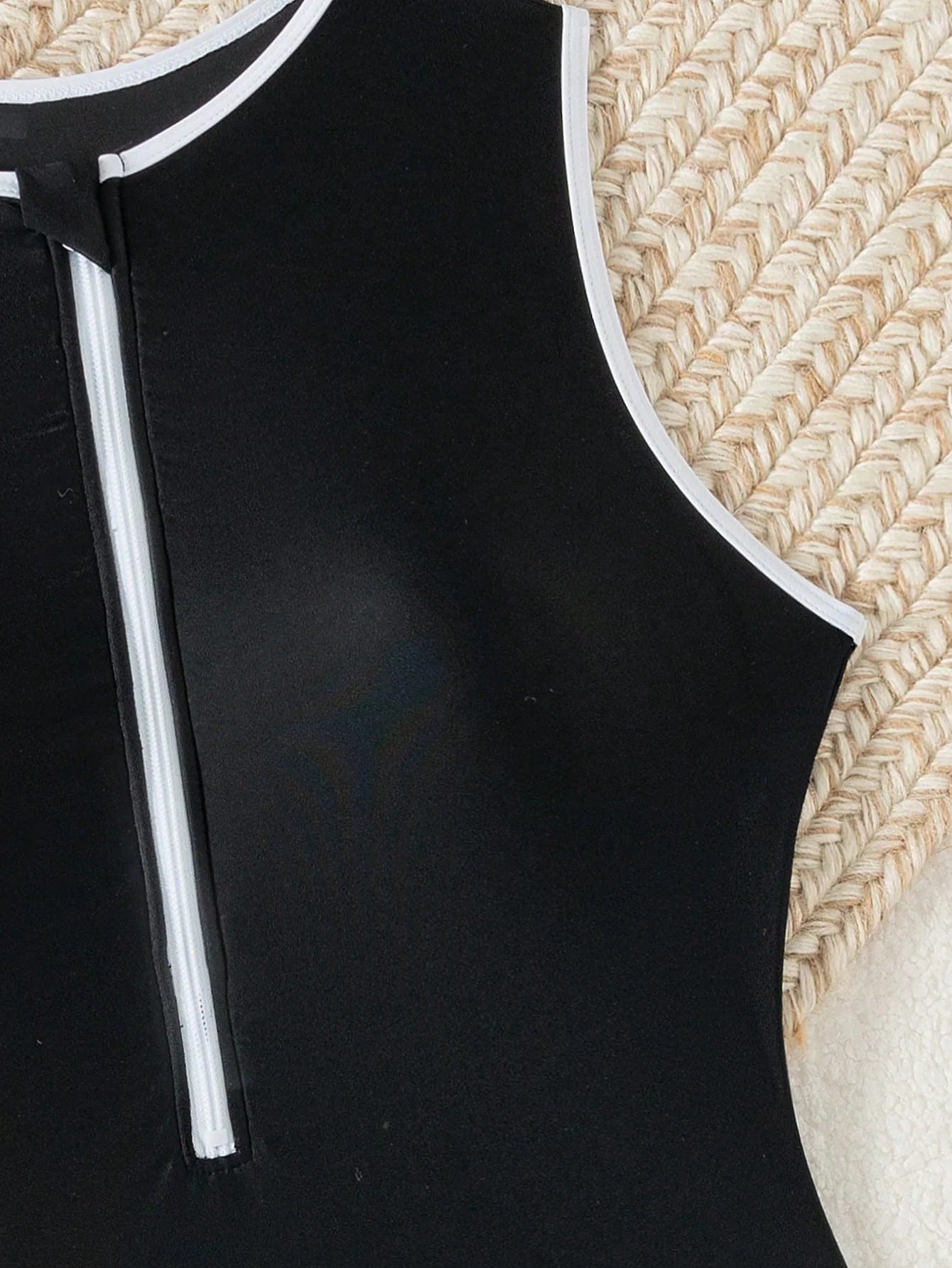 Elegant Swimwear | Women's High Neck Swimsuit with Zipper Closure | Sporty Design for Beach and Water Activities