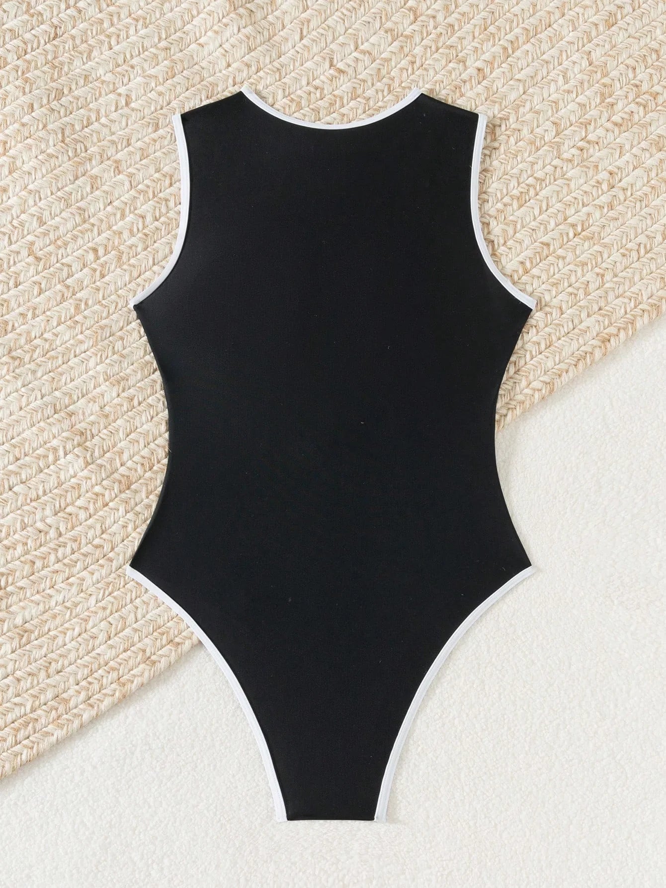 Elegant Swimwear | Women's High Neck Swimsuit with Zipper Closure | Sporty Design for Beach and Water Activities