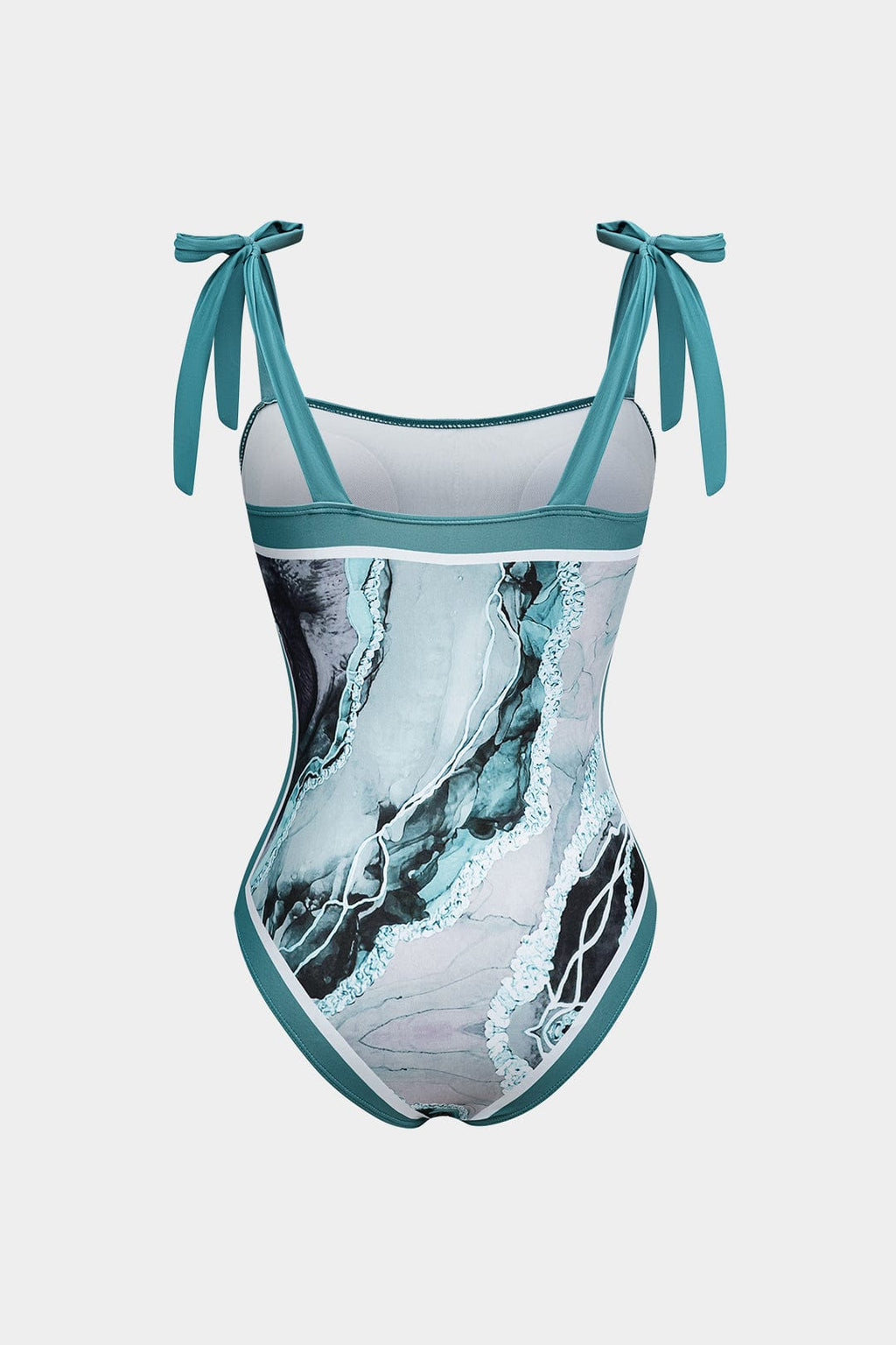 Elegant Women's Swimsuit Set with Abstract Print & Adjustable Straps | Flattering Swimwear for Stylish Beach Days