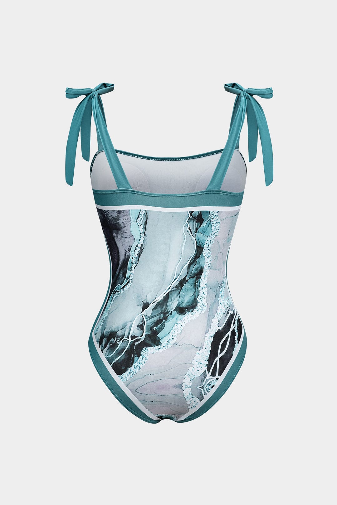 Elegant Women's Swimsuit Set with Abstract Print & Adjustable Straps | Flattering Swimwear for Stylish Beach Days