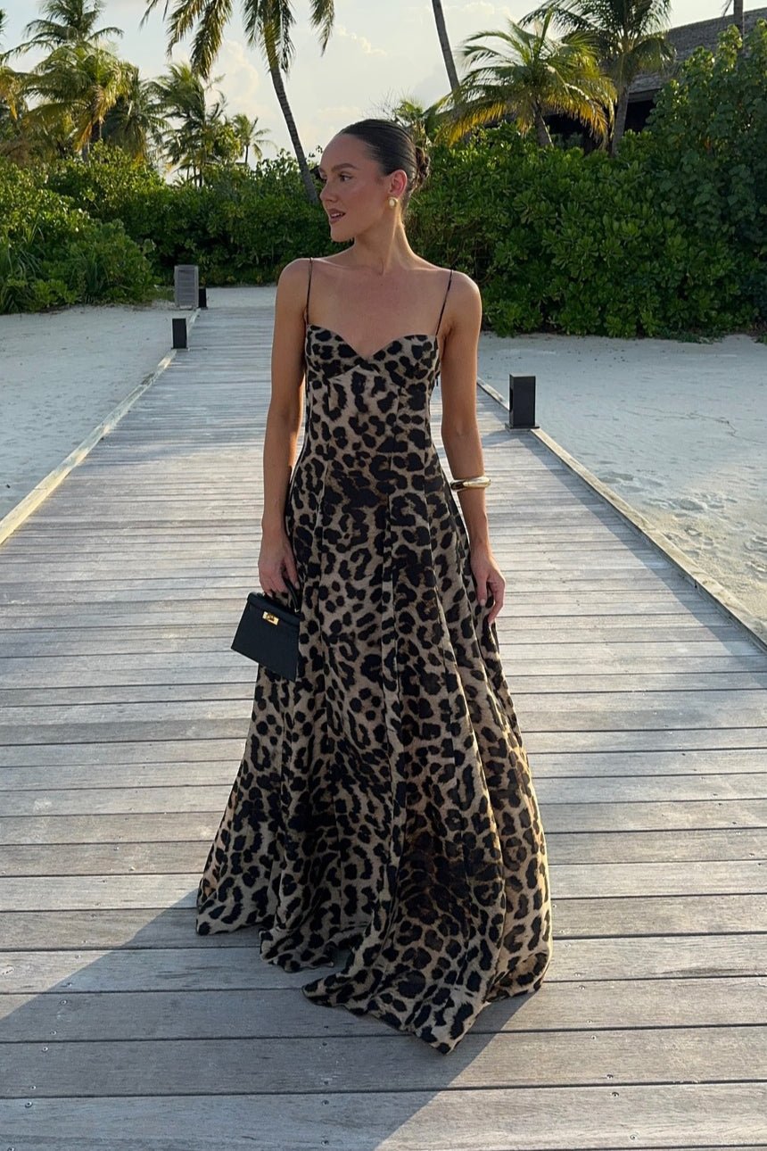 Imogen Leopard Print Spaghetti Strap Maxi Dress
