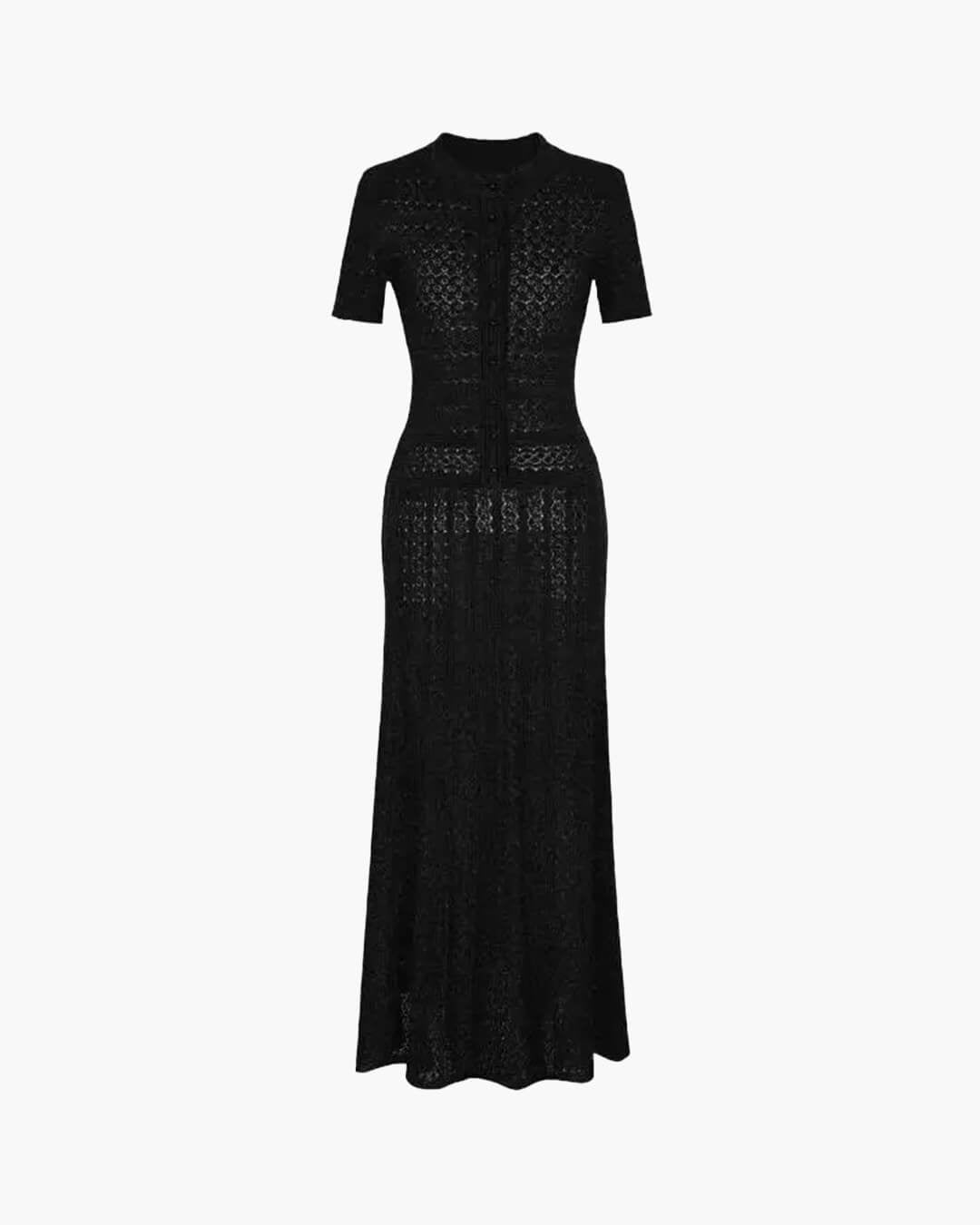 Jeriza Knitted Half-Button Midi Dress