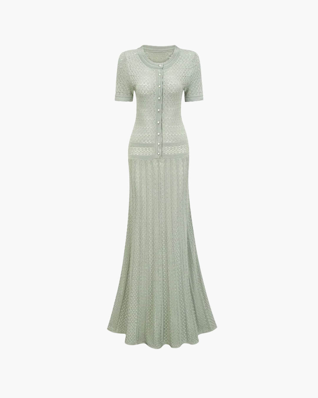 Jeriza Knitted Half-Button Midi Dress