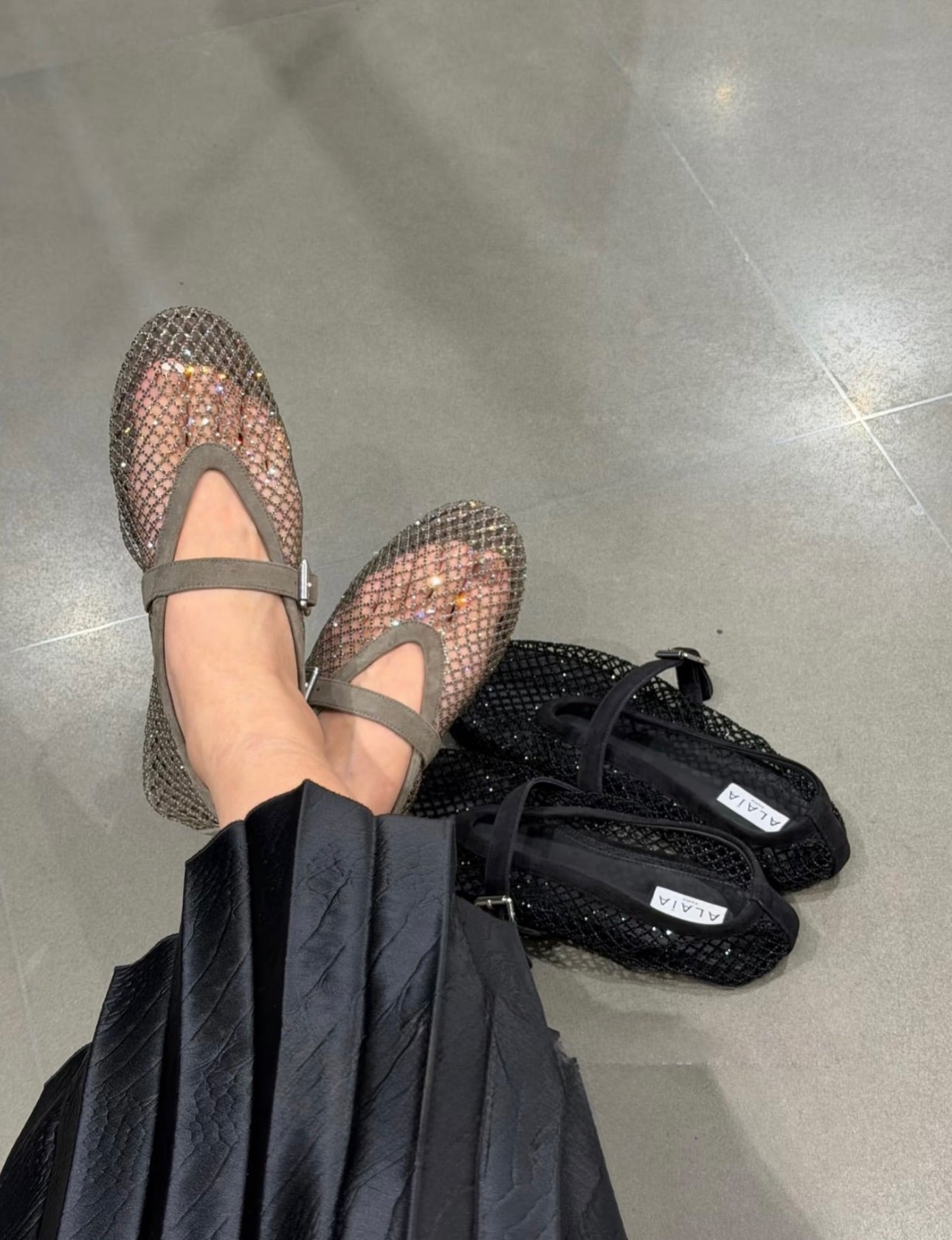 Jessica Rhinestone Mesh Ballet Flats