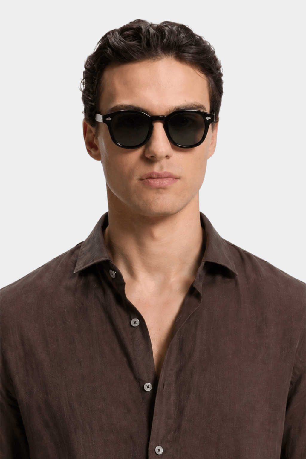 Linen Shirt Men Relaxed Fit Spread Collar