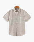 Linen Shirt Short Sleeves Men Summer Casual