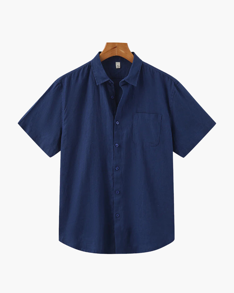 Linen Shirt Short Sleeves Men Summer Casual