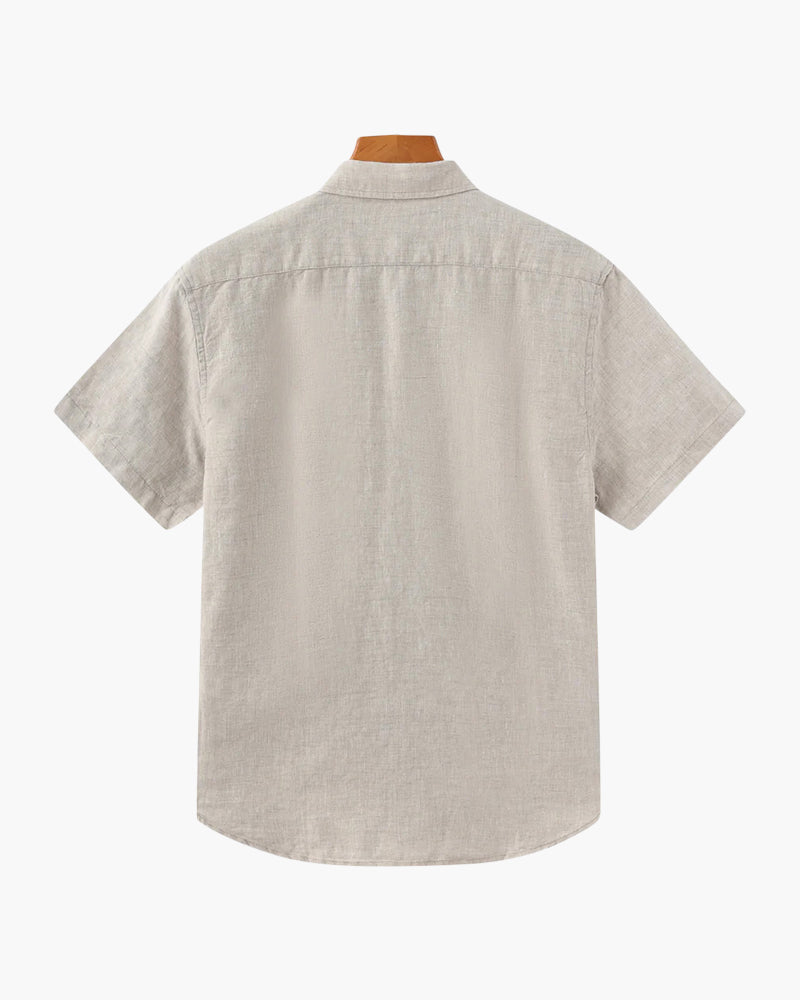 Linen Shirt Short Sleeves Men Summer Casual