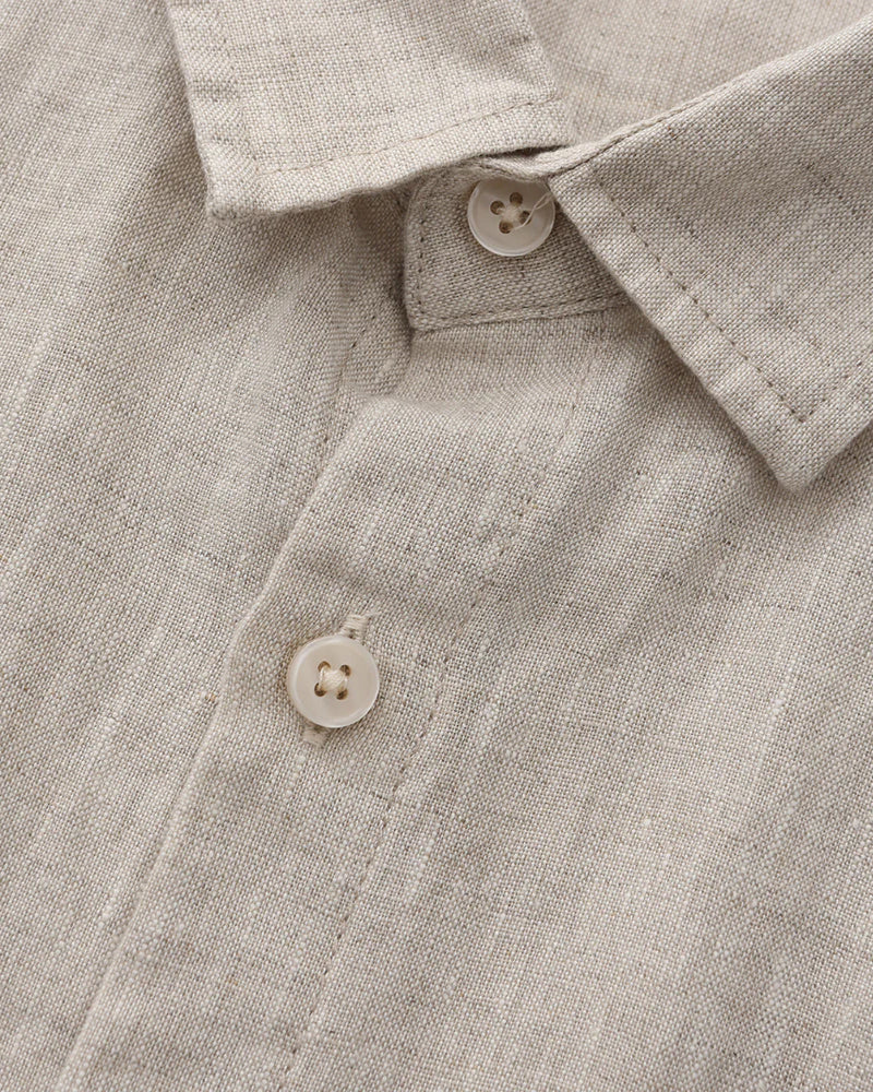Linen Shirt Short Sleeves Men Summer Casual