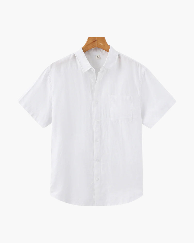 Linen Shirt Short Sleeves Men Summer Casual