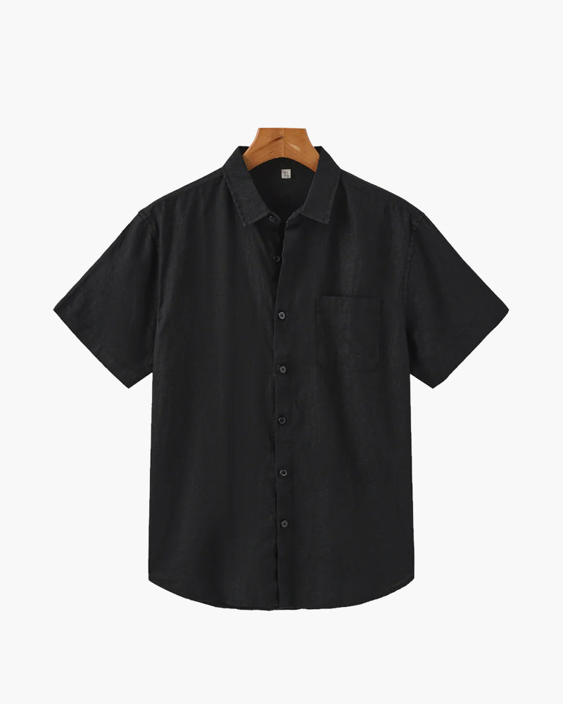 Linen Shirt Short Sleeves Men Summer Casual