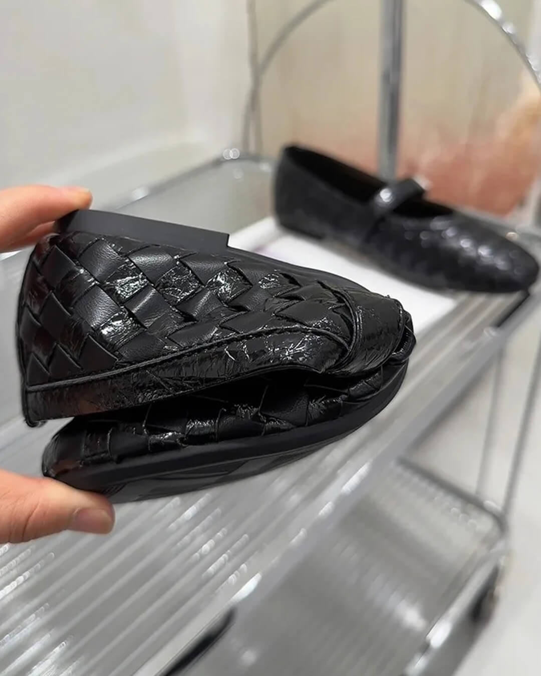 Lisbeth Woven Leather Flat Shoes