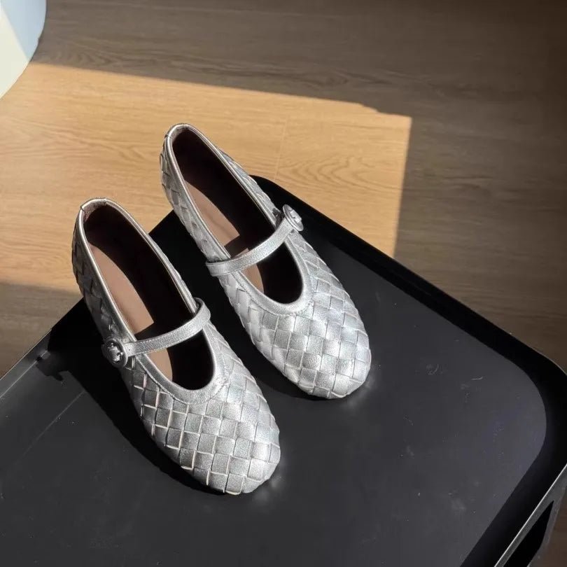 Lisbeth Woven Leather Flat Shoes