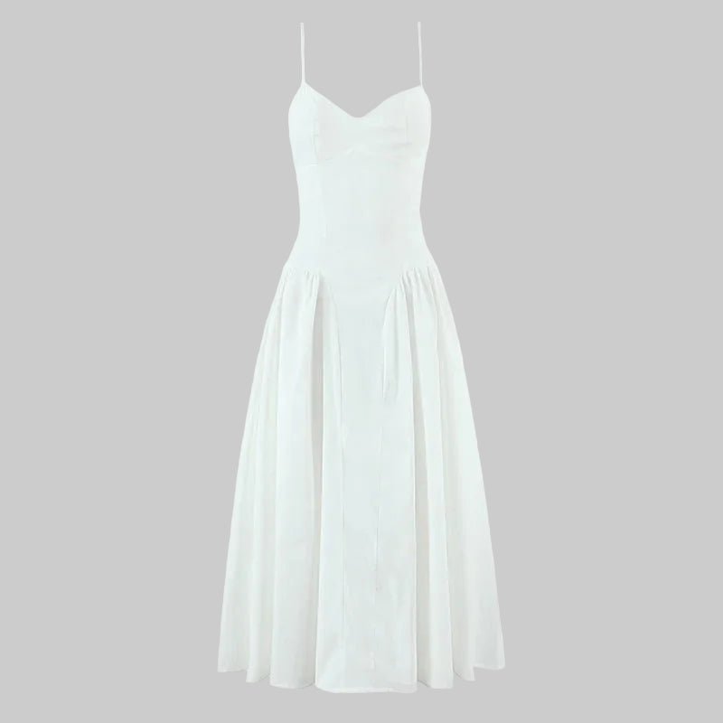 Luciana Bodice Spaghetti Strap Midi Dress