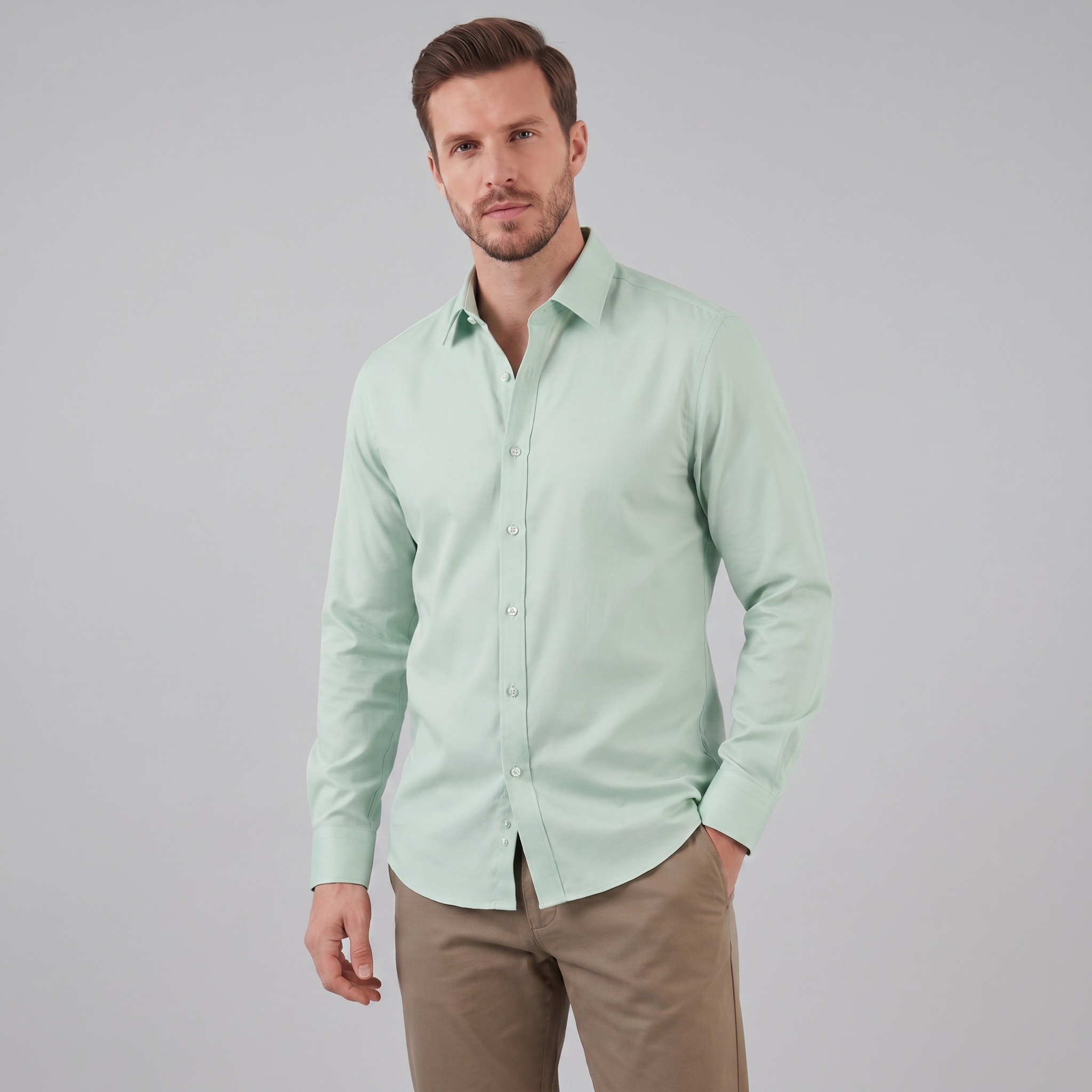 Men's Dress Shirt Slim Fit Long Sleeves Formal