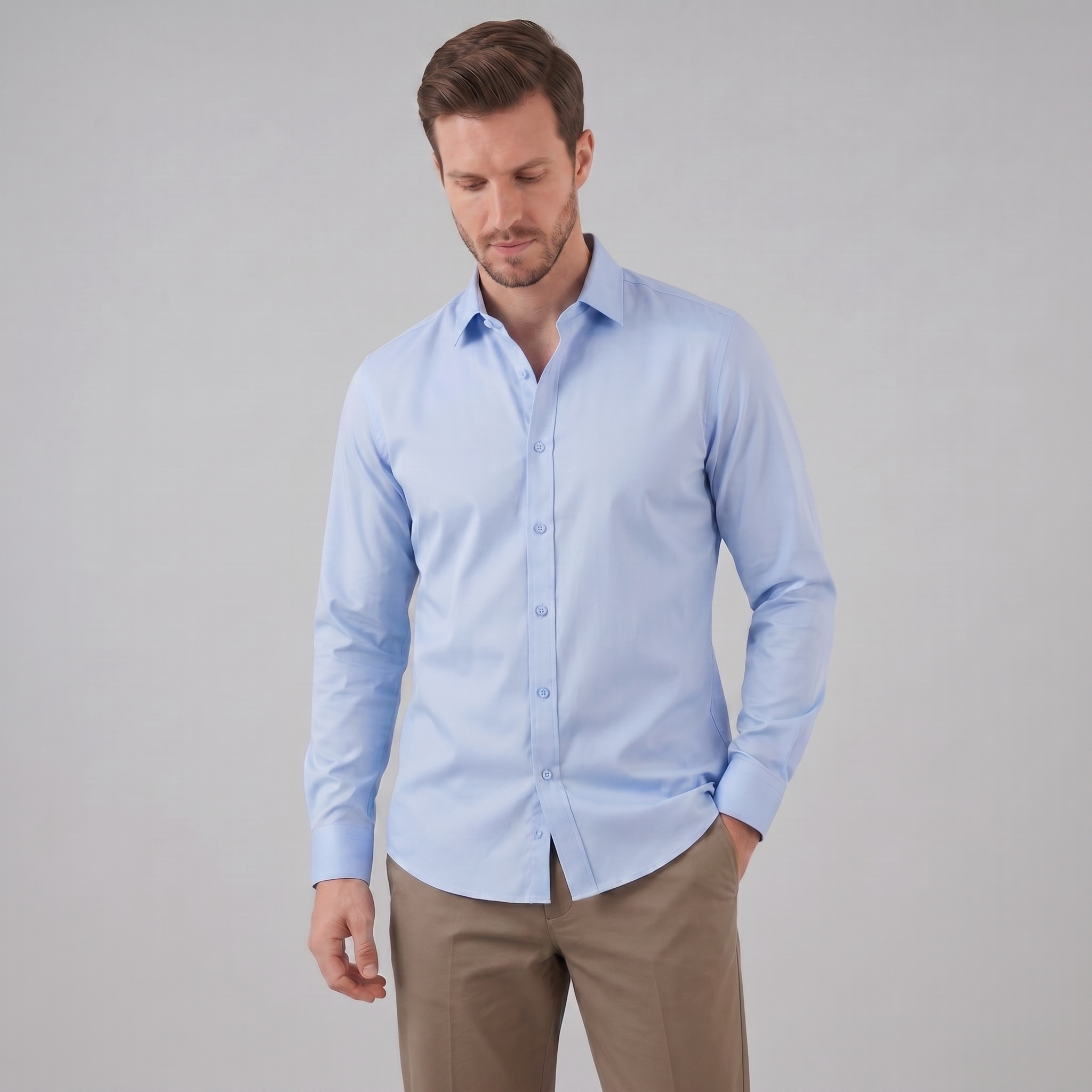 Men's Dress Shirt Slim Fit Long Sleeves Formal